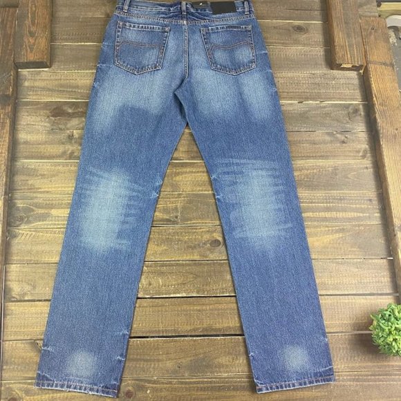 BRAND NEW - Triple Black Medium Wash Men's Denim Jeans Straight Fit Sz. 32/33 - Picture 5 of 8